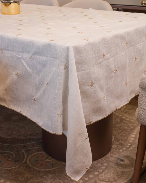 Embroidered Linen Tablecloth